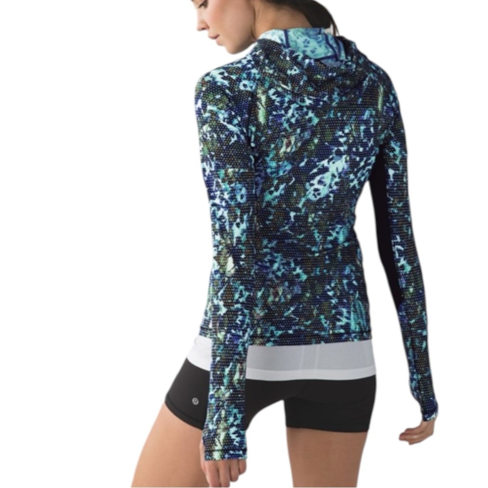 LULULEMON Runbeam Hoodie Floral Sport in Multicolors Size 2 or 4 — Older Style - Picture 3 of 13